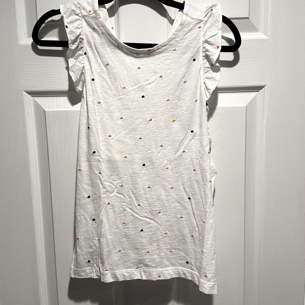 Loft Outlet Sleeveless White Tank With Colorful Polka Dots - New With Tags